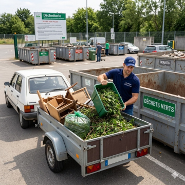 Evacuation déchetterie avec remorque